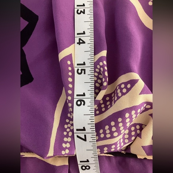 Anthropologie Hand Printed Sariah Limited Edition Very Rare Purple Floral Print - Picture 8 of 16